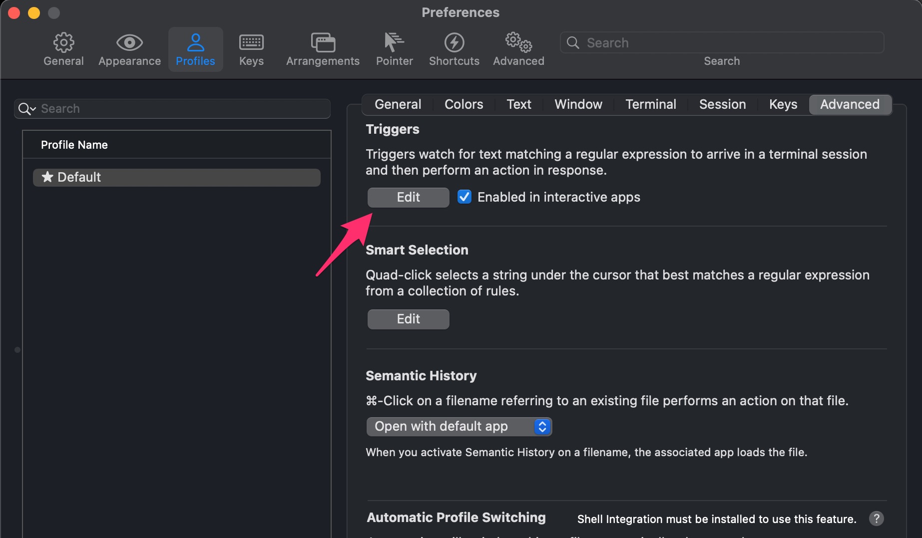 iTerm2 Settings Screenshot